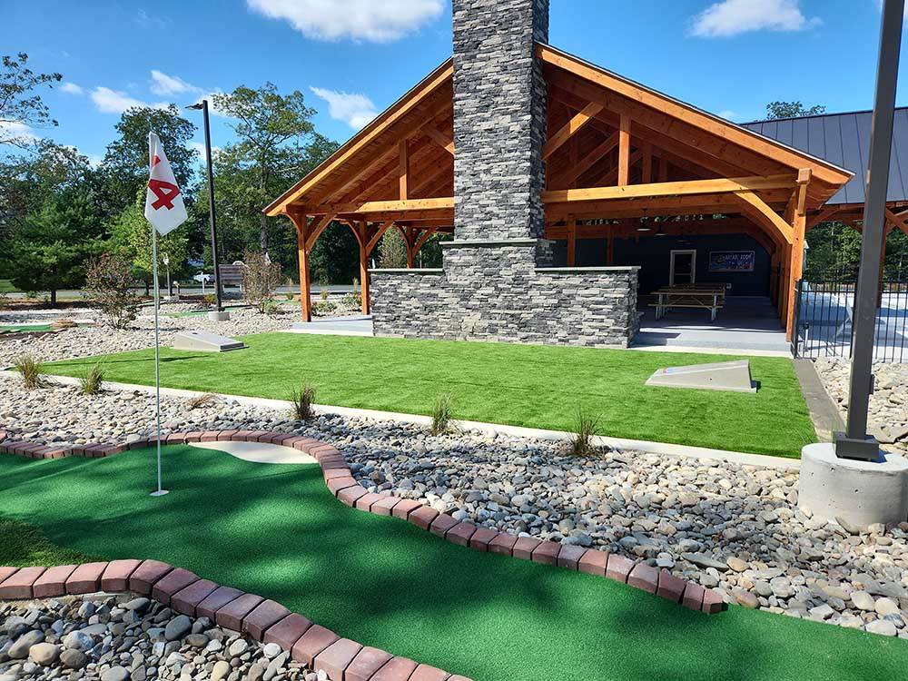Miniature golf course near pavilion at OCEAN CITY CAMPGROUND AND BEACH CABINS