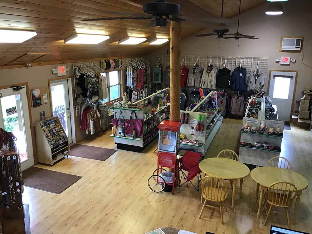 An overview of the camp store at HEARTLAND RV PARK & CABINS