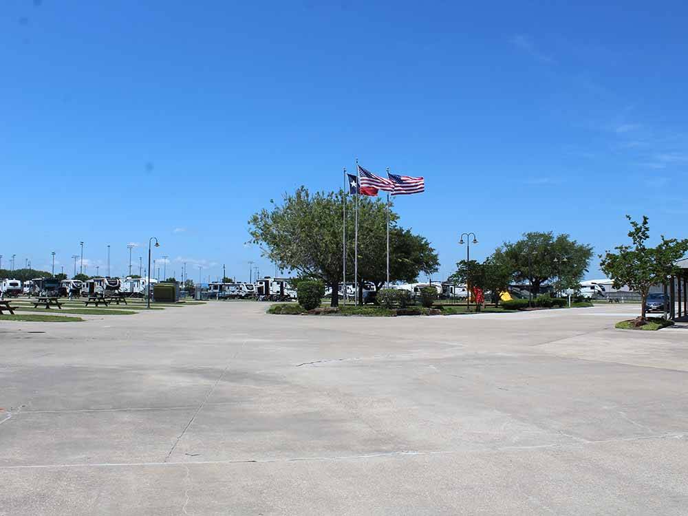 A large paved area at the front at GULF COAST RV RESORT