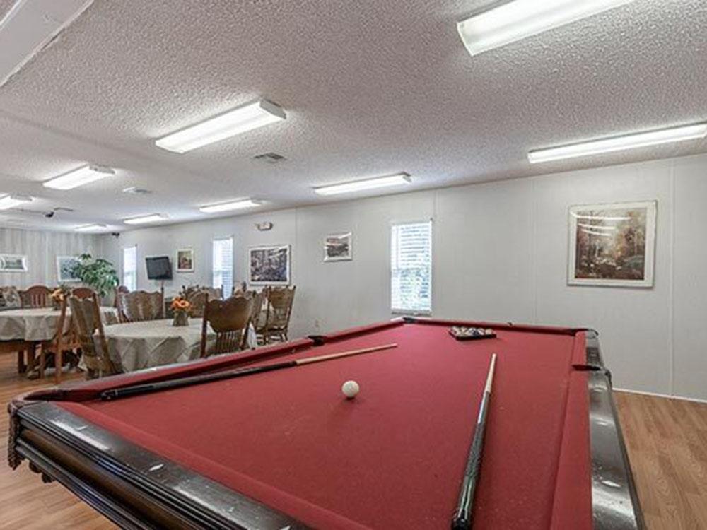 A pool table in the rec room at SWAN CREEK COMMUNITY (MHP)