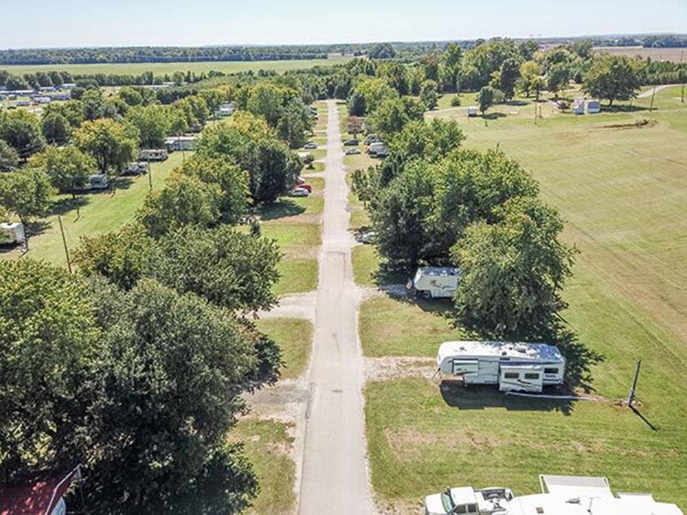 Aerial view of the road between the sites at SWAN CREEK COMMUNITY (MHP)