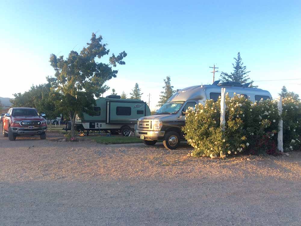Some of the gravel RV sites at BLUE MOUNTAIN RV AND TRADING