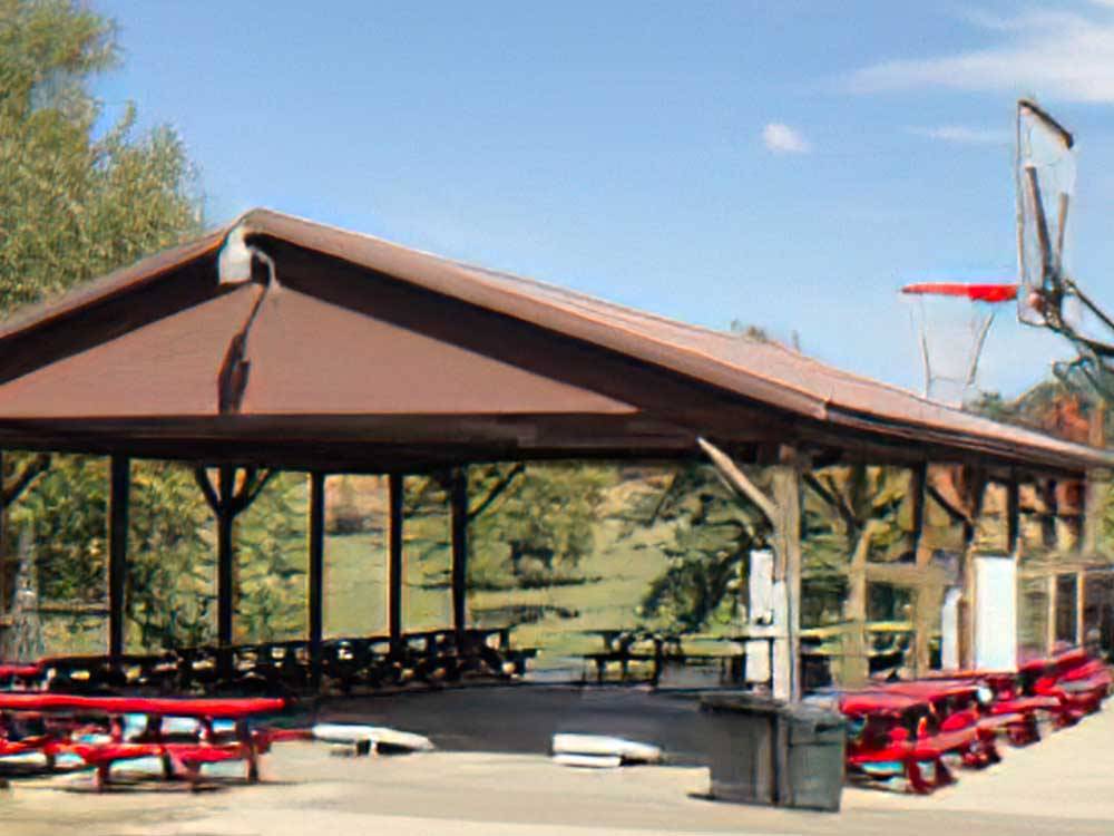 Large pavilion for big gatherings at ARROWHEAD CAMPGROUND