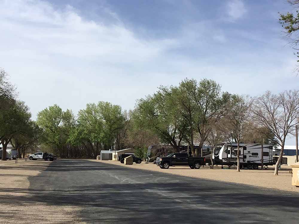The paved road between RV sites at CORRAL RV PARK