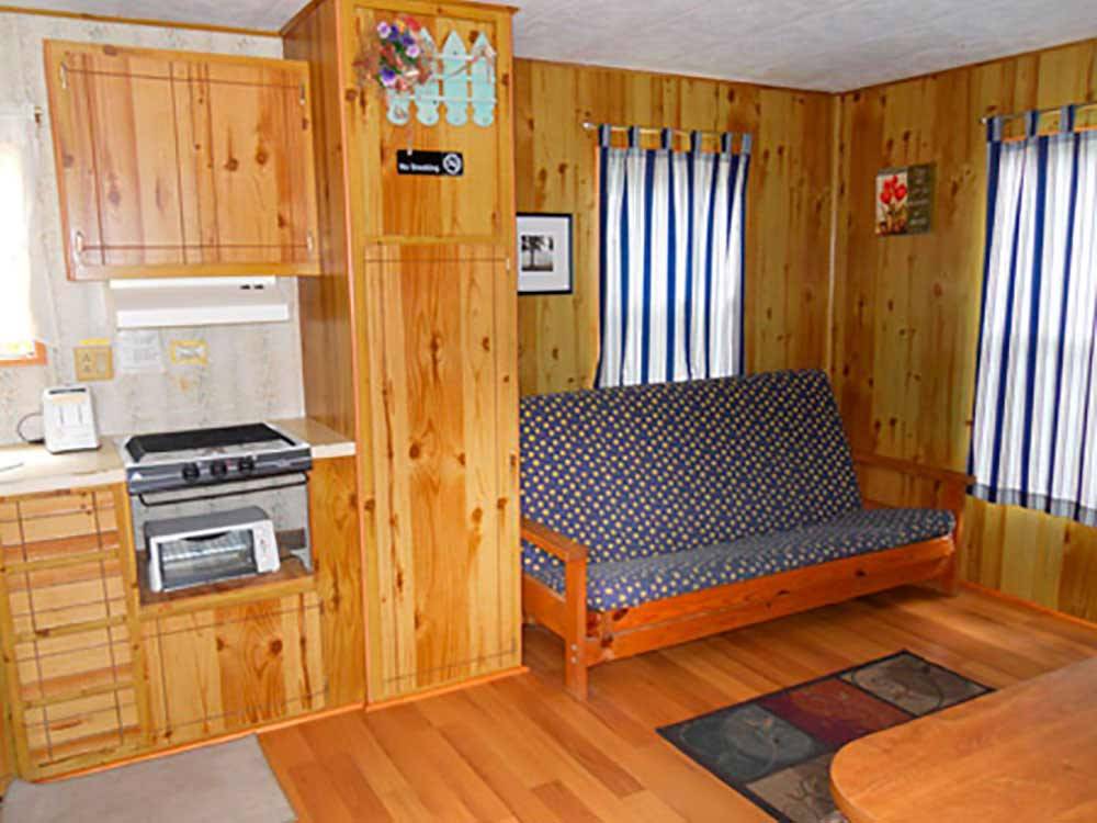 Inside cabin at ECHO VALLEY CAMPGROUND