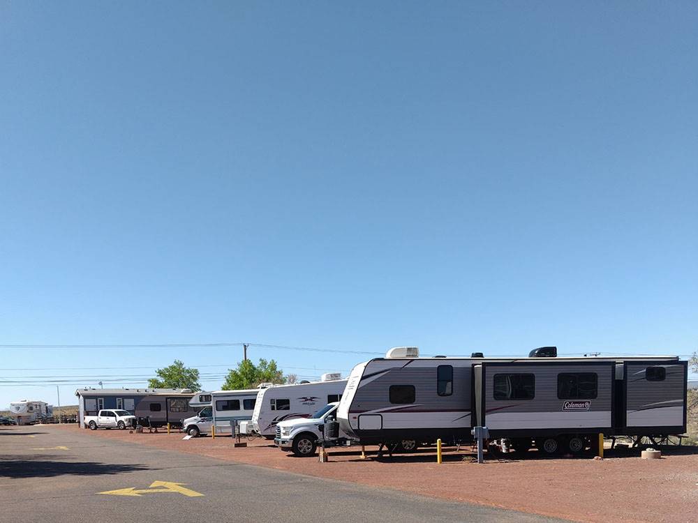 RVs parked at sites