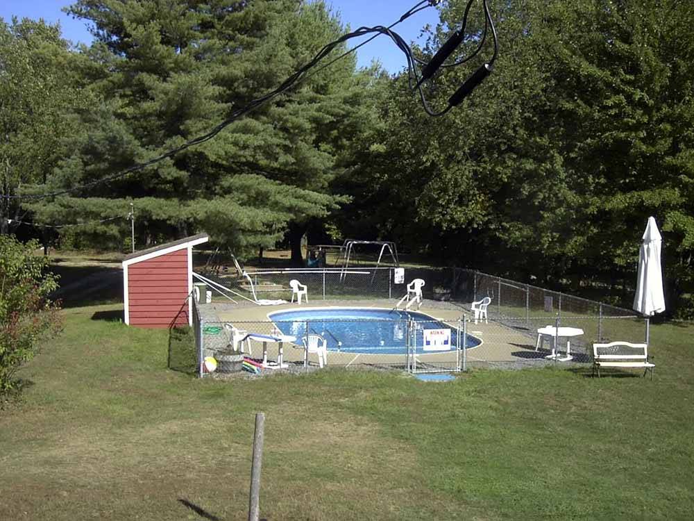 Aerial view of the swimming pool at ADIRONDACK GATEWAY CAMPGROUND