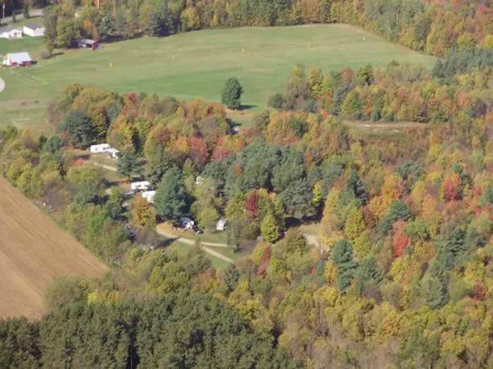 Aerial view of the campground at ADIRONDACK GATEWAY CAMPGROUND