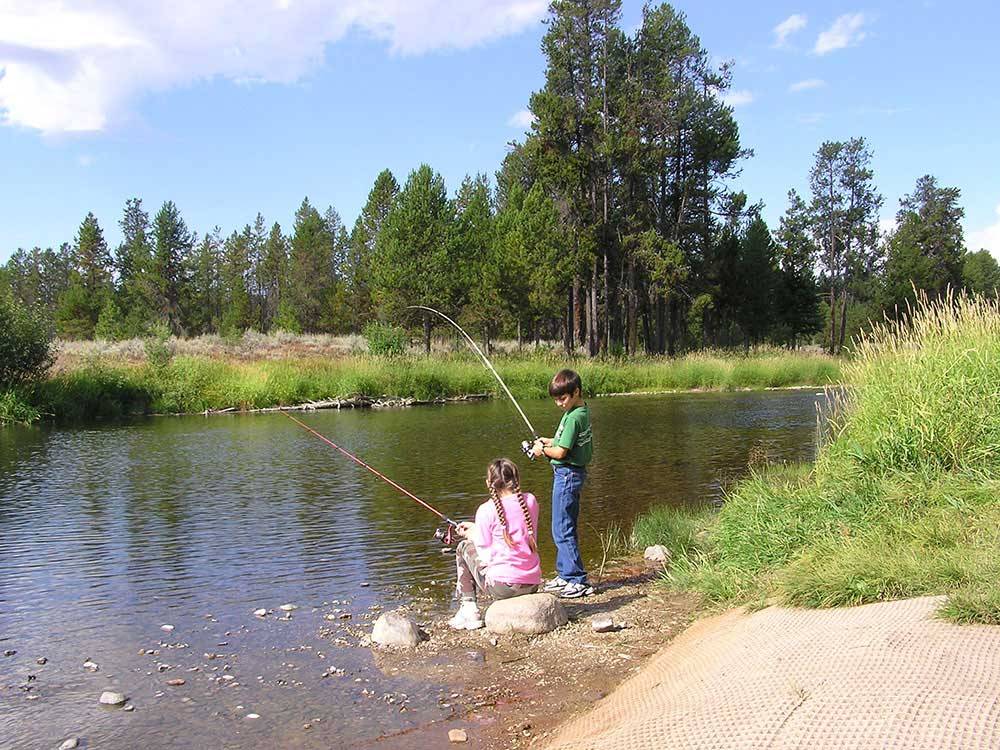 Kids fishing at MCCALL RV RESORT