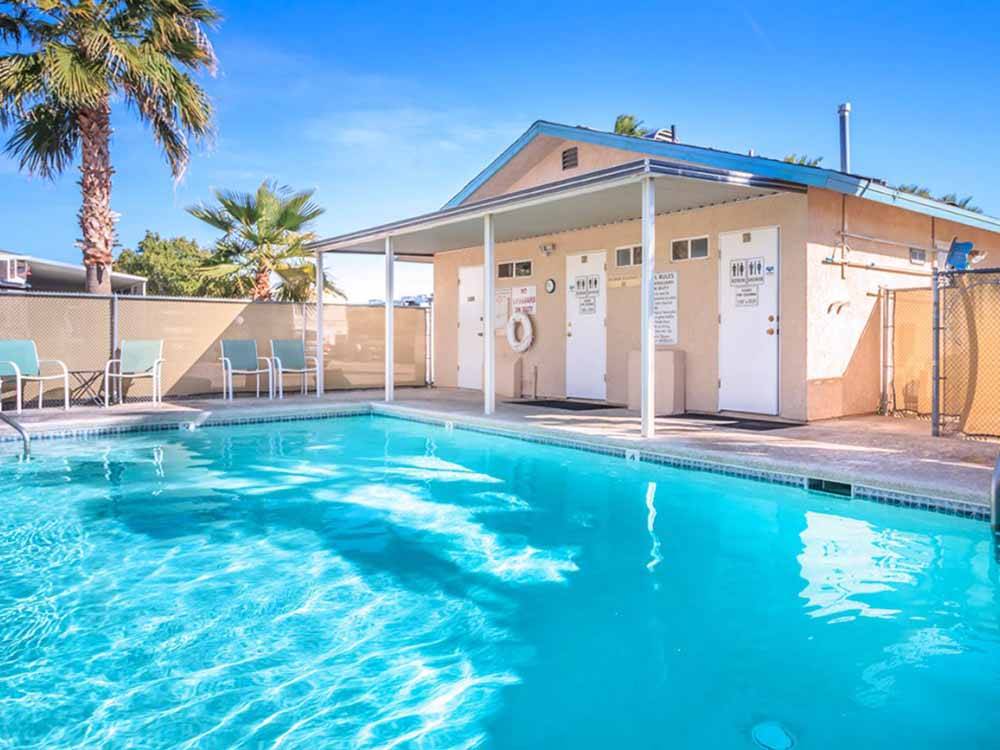The pool house at the swimming pool at DESERT VIEW RV RESORT