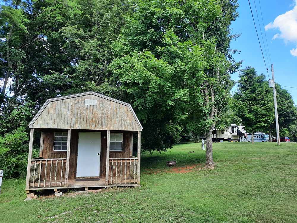One of the rental cabins at WHITE ACRES CAMPGROUND