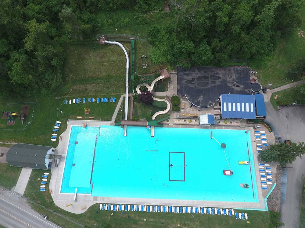 An aerial view of the swimming pool at PINE COVE BEACH CLUB & RV RESORT
