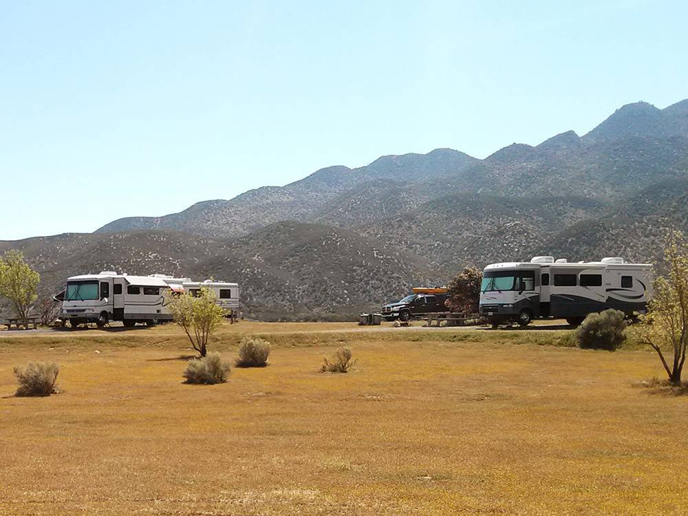 RVs parked in gravel sites