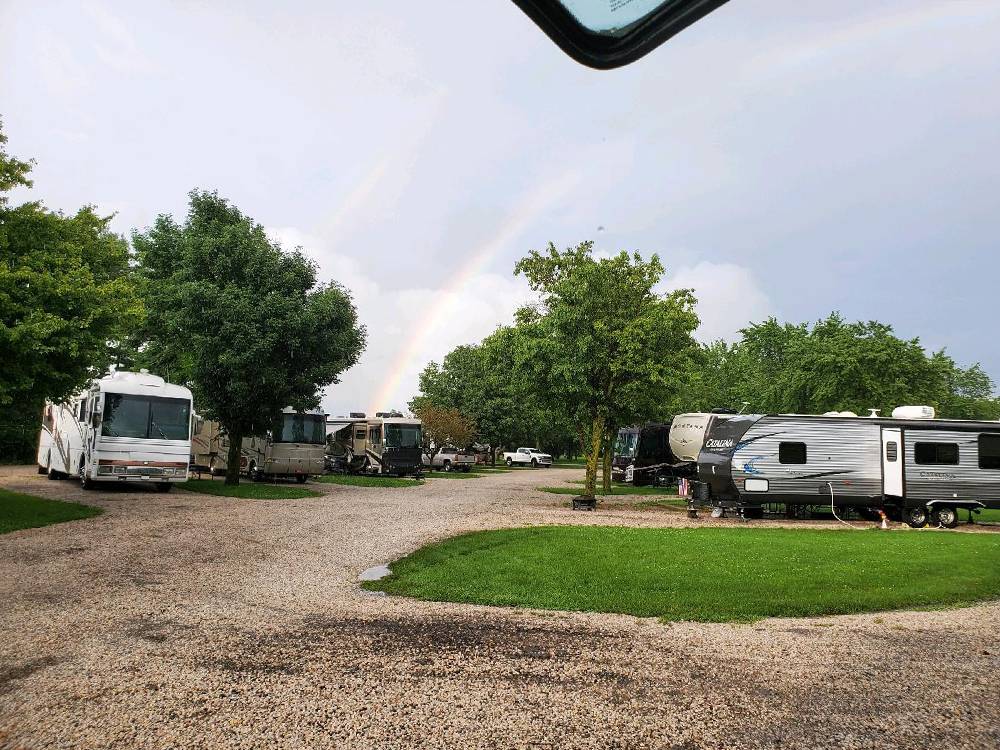 A rainbow over the campsites