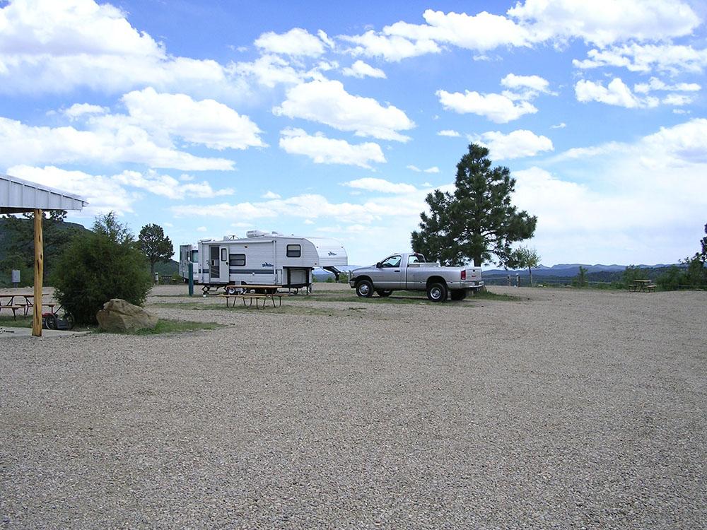 5th wheel and truck camping at RATON PASS CAMP & CAFE