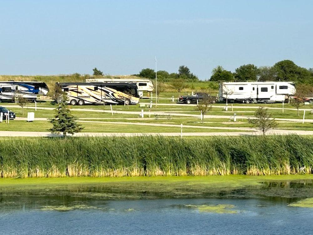 RVs parked in overnight sites at LAKESIDE HOTEL-CASINO RV PARK