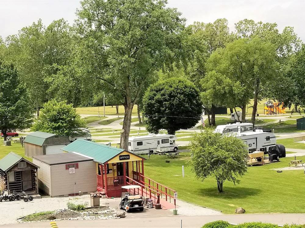 RV sites next to the office at MUNCIE RV RESORT BY RJOURNEY