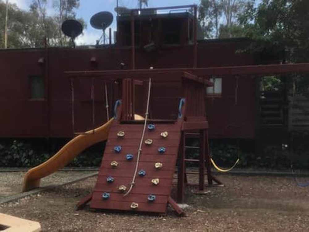 The train shaped playground equipment at MIDWAY RV PARK