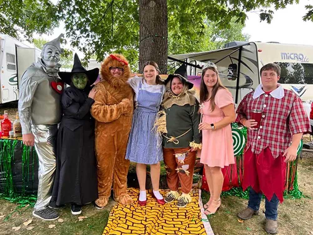 Campers dressed up in costumes at WHITETAIL BLUFF CAMP & RESORT