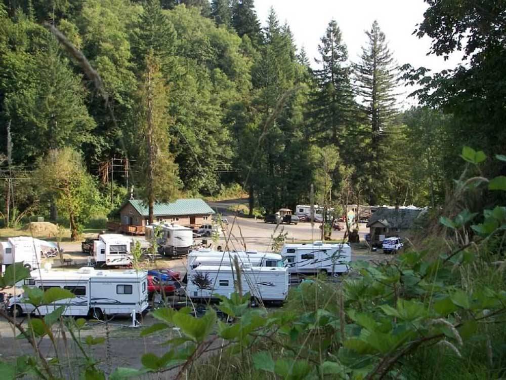 An aerial view of the campsites at LOON LAKE LODGE & RV RESORT