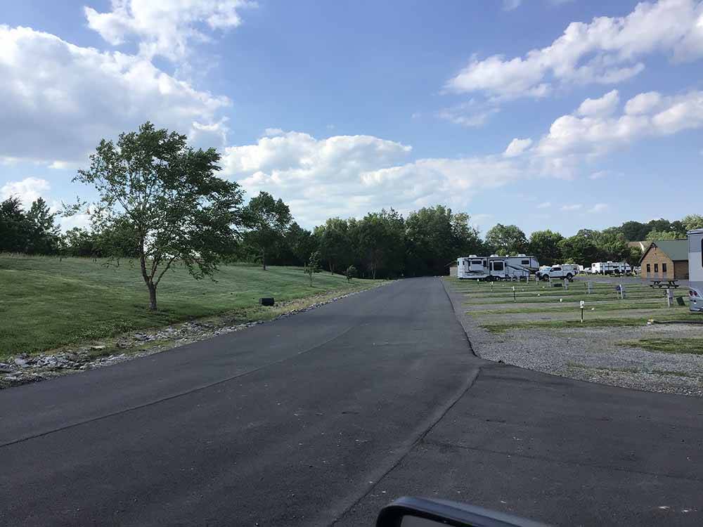 One of the paved roads at CAPE CAMPING & RV PARK