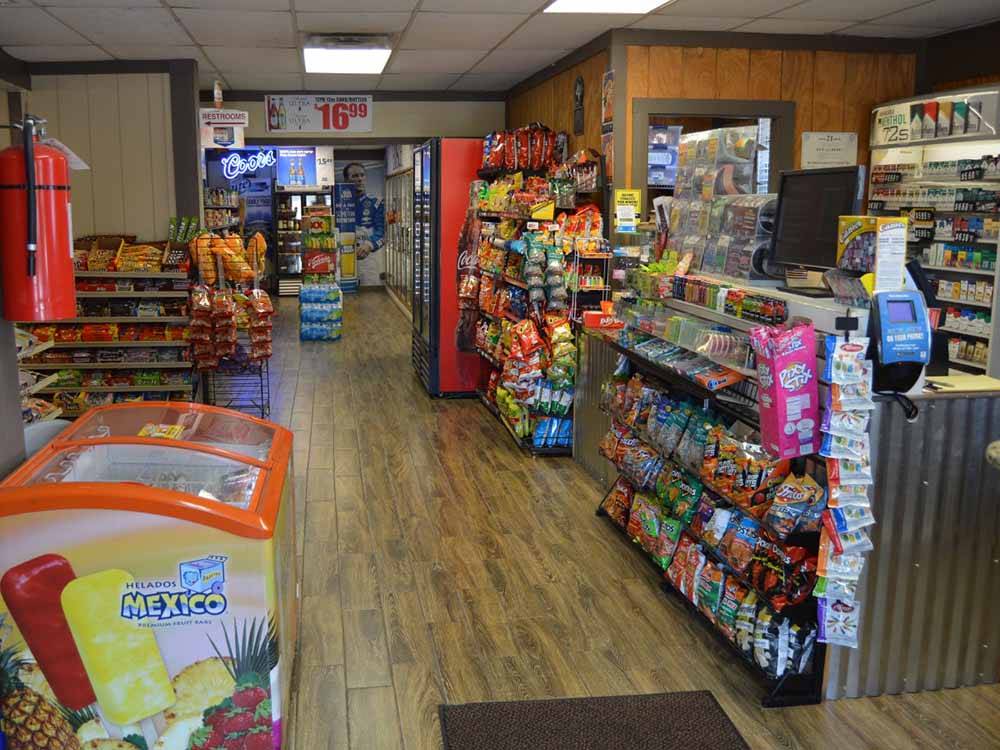 The inside of the convenience store at TEXAN RV RANCH