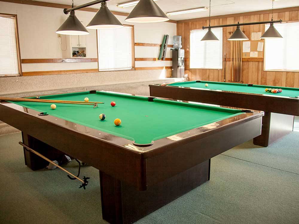 Pool tables in game room at ENCORE MESA VERDE