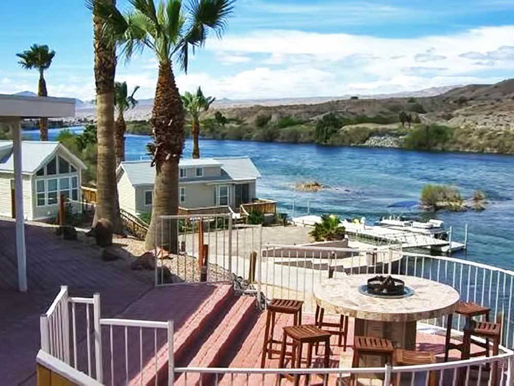 A fire pit overlooking the river at COLORADO RIVER OASIS RESORT
