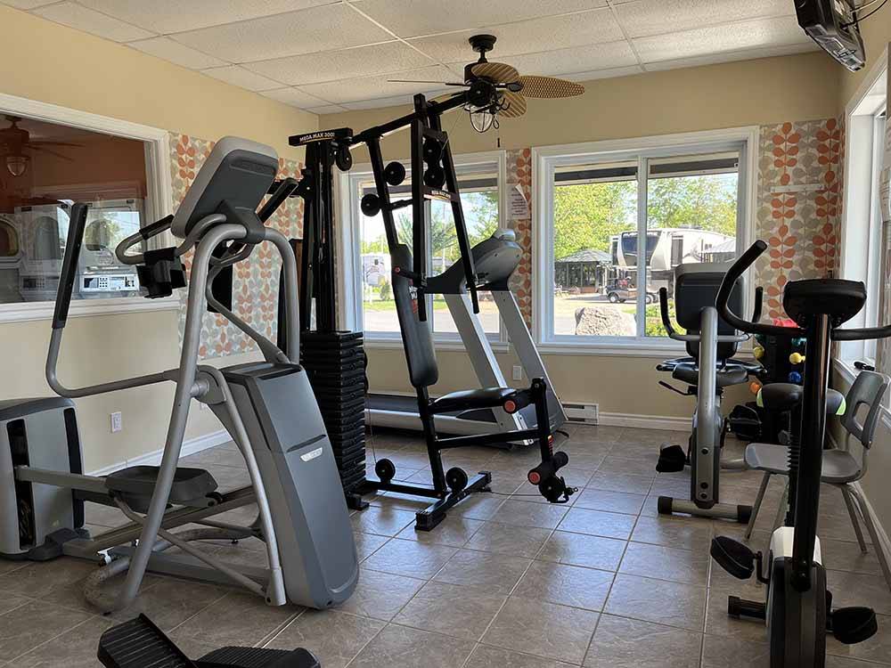 The exercise equipment at CAMPING LA CLE DES CHAMPS RV RESORT