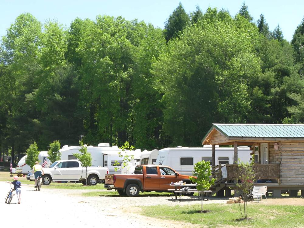 RV sites and a cabin