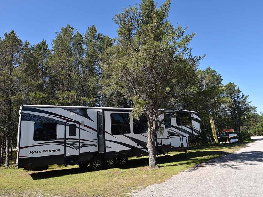 Motorhome in campsite at DAVY LAKE CAMPGROUND