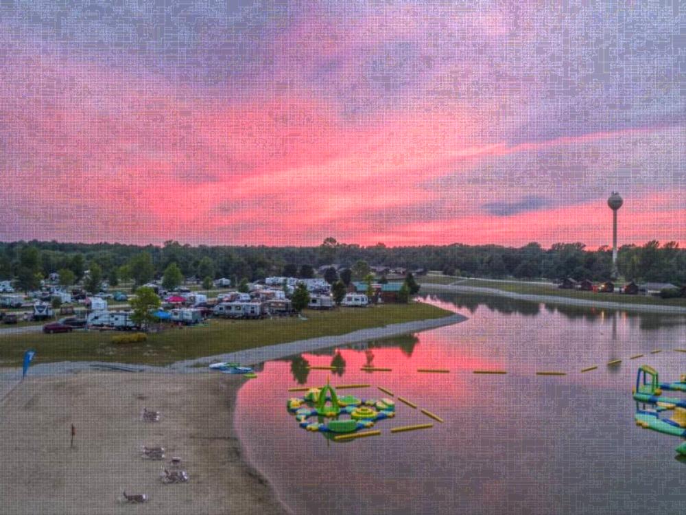 Water play area at site North Port Huron Jellystone Park