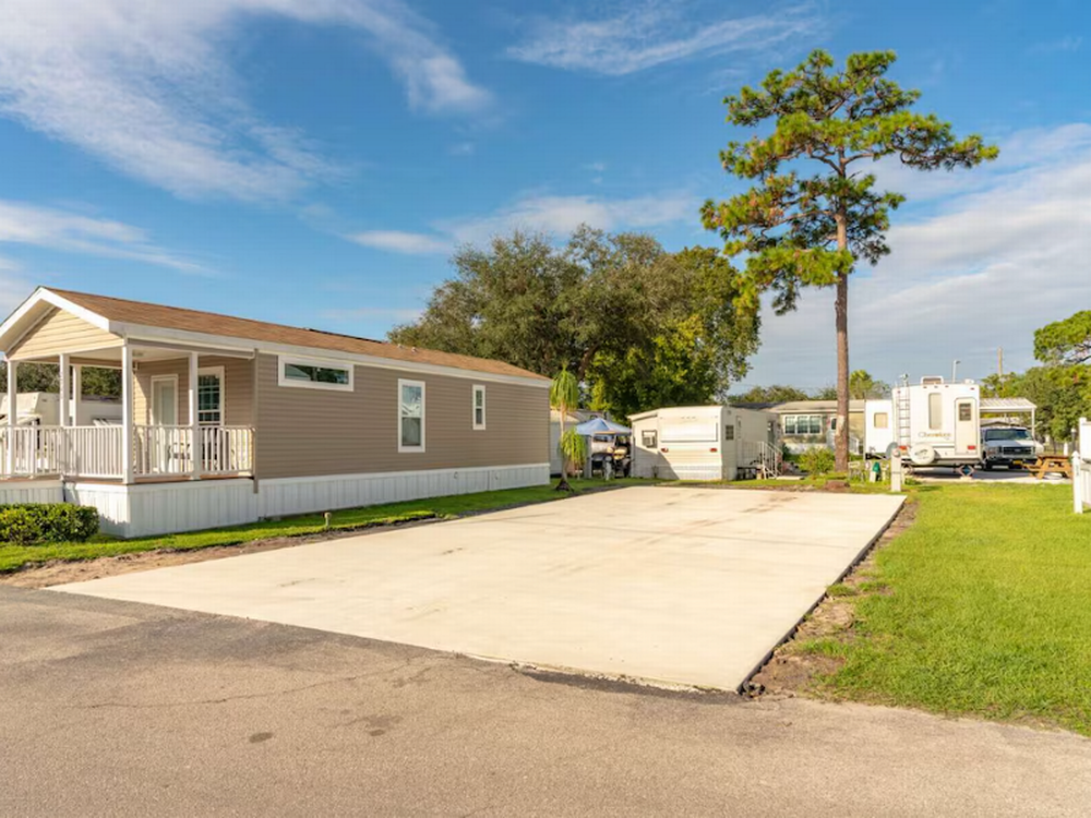 Concrete pad at Mill Creek Sun RV Communities