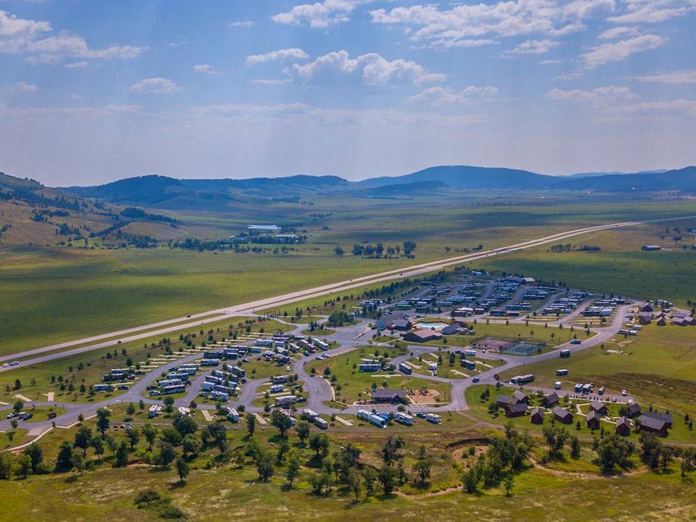 Aerial view of entire area at ELKHORN RIDGE RV RESORT & CABINS