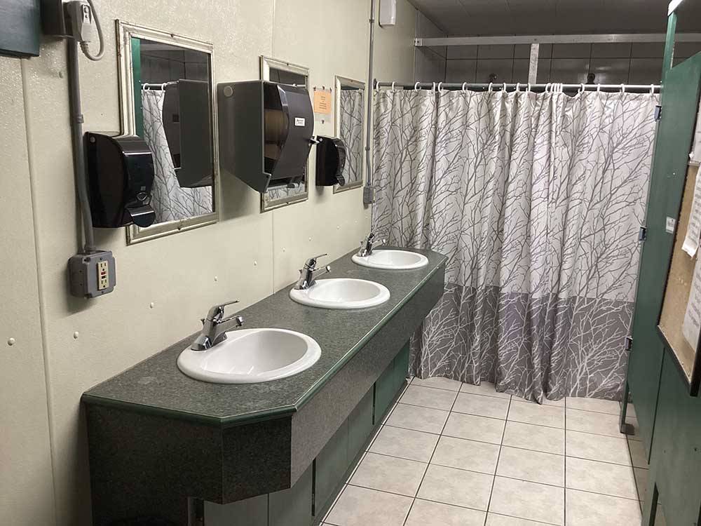 Inside of the clean bathrooms at KOC KAMPGROUND