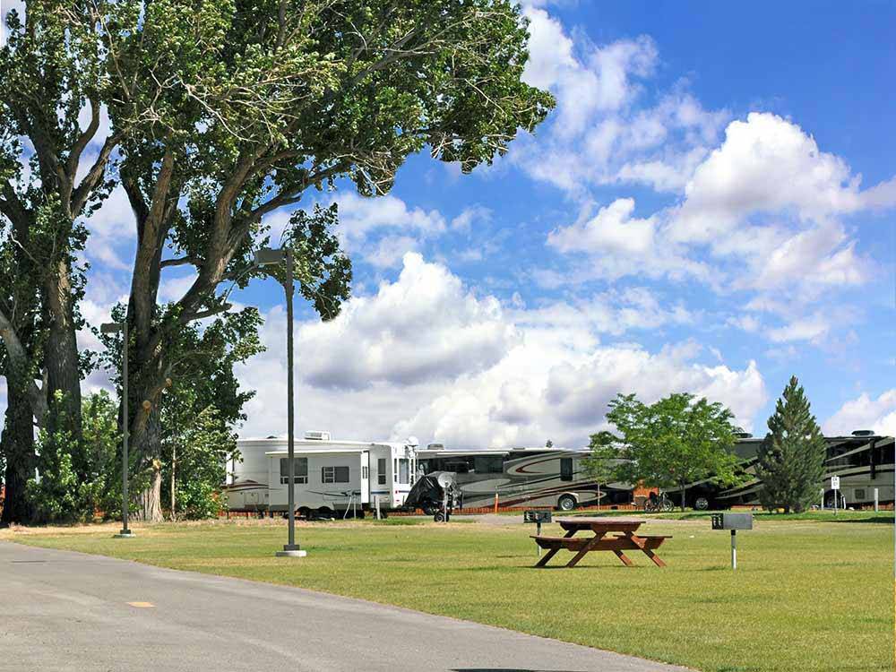 A view of a grassy area at BUFFALO MEADOWS RV PARK