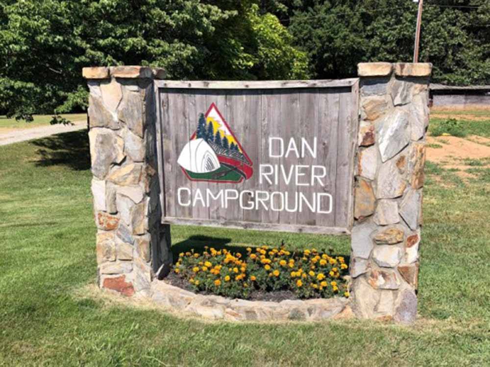 The front entrance sign at DAN RIVER CAMPGROUND
