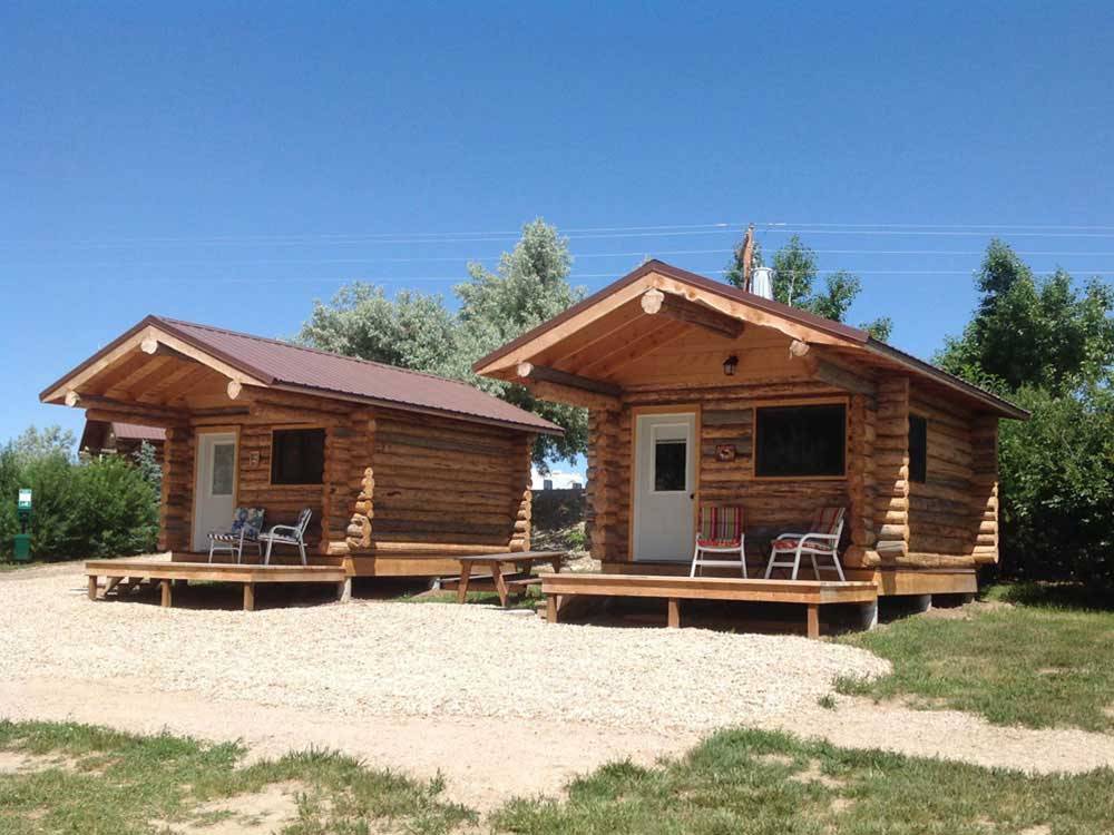 Log cabins at TWIN PINES RV PARK & CAMPGROUND