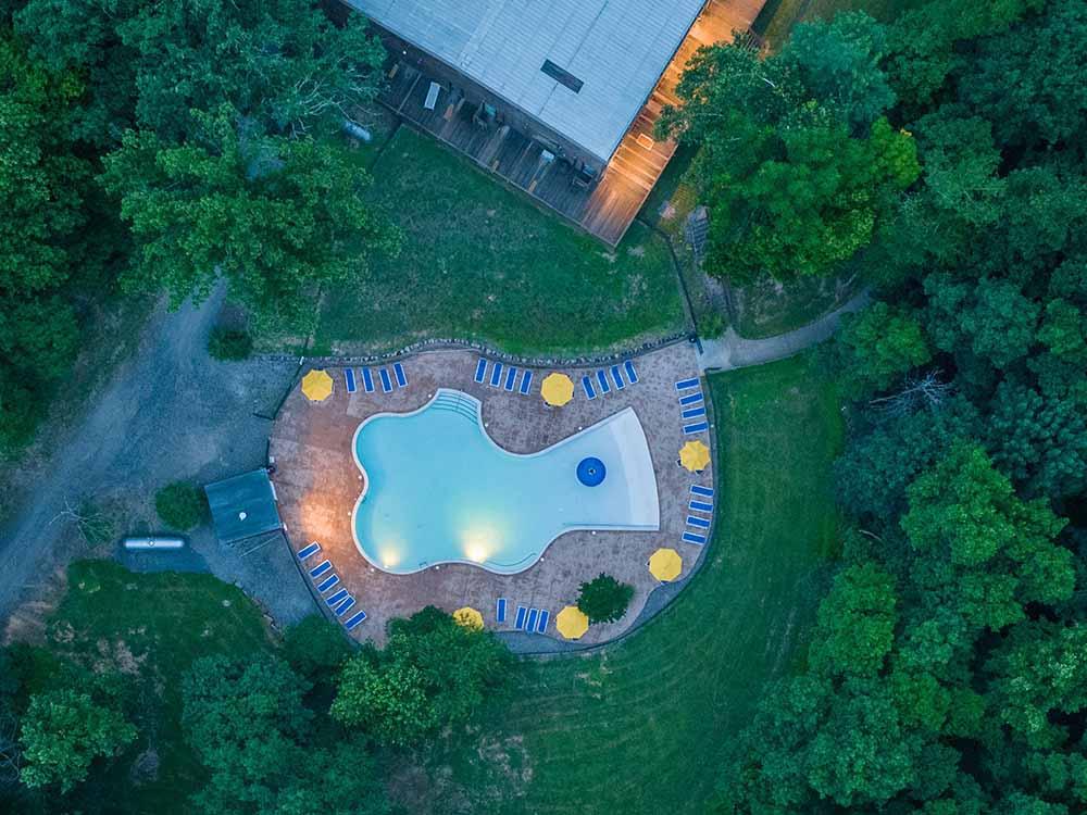 Aerial view of the swimming pool at ENDLESS CAVERNS
