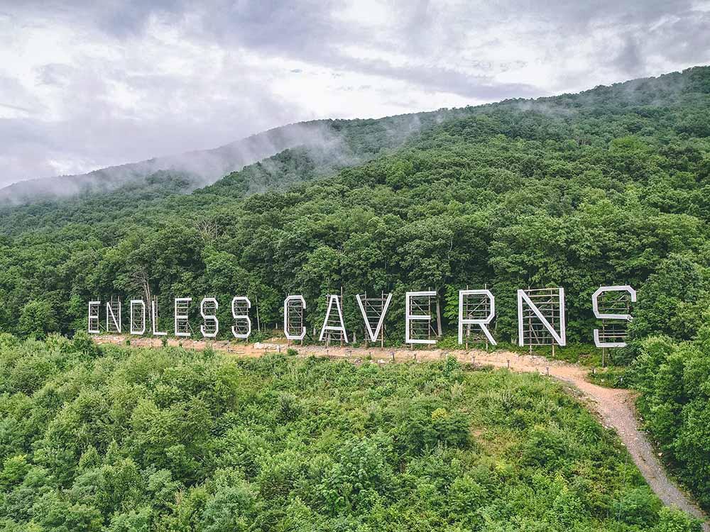 The campground name in the mountains nearby at ENDLESS CAVERNS