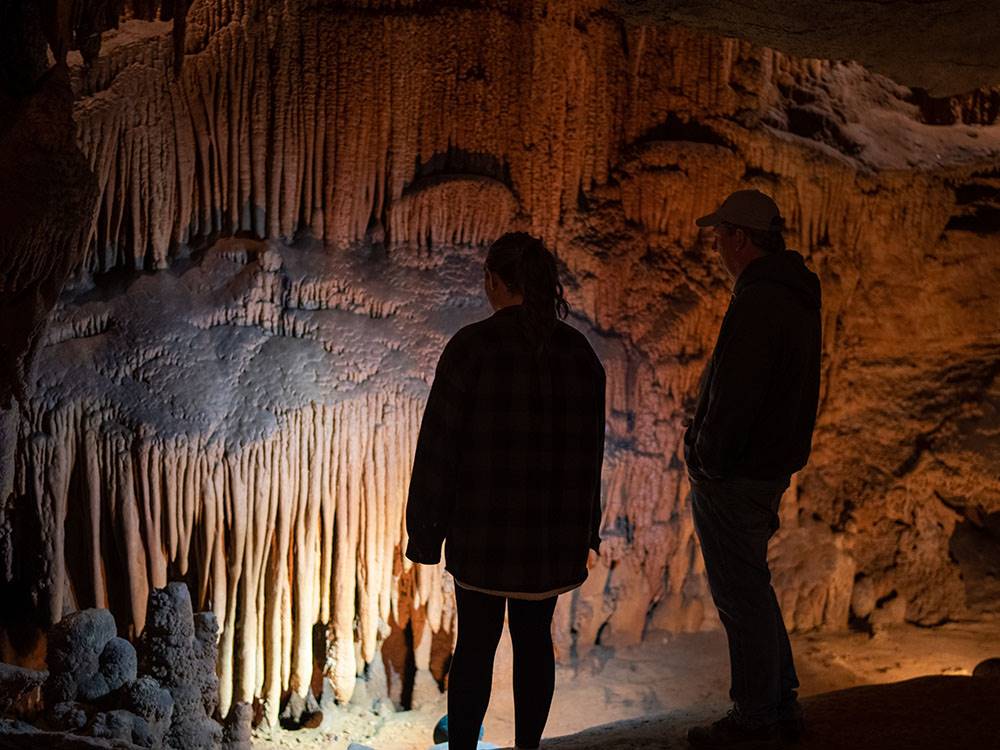 2 people in a cavern at ENDLESS CAVERNS