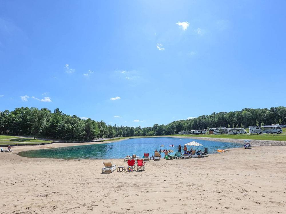 Sandy beach by the lake