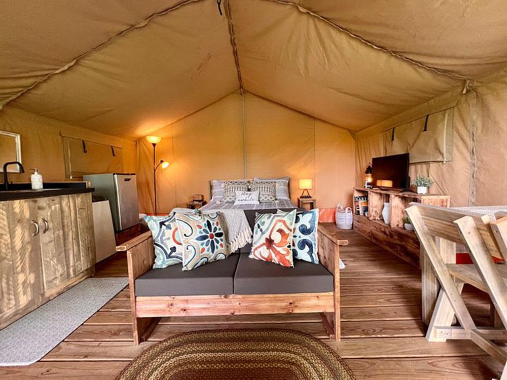 Interior of one of the rentals at MOUNTAIN GLEN RV PARK & CAMPGROUND