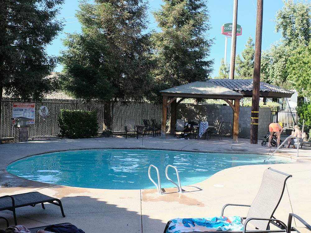 The empty swimming pool at BAKERSFIELD RIVER RUN RV PARK