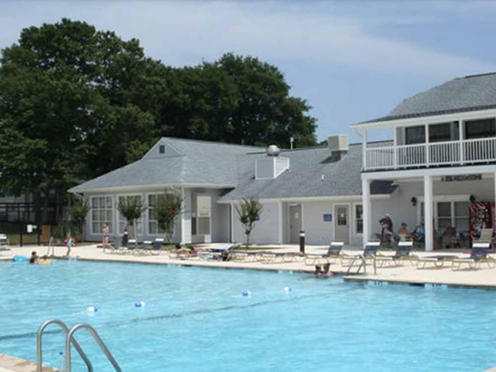 The clubhouse at the swimming pool at BRIARCLIFFE RV RESORT