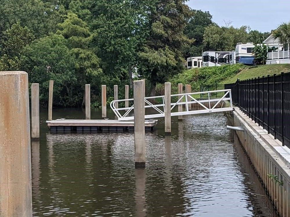 The entrance to the boat dock at BRIARCLIFFE RV RESORT