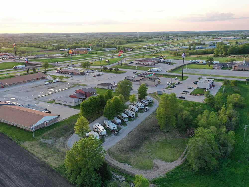 Aerial view of the campground at QUAIL RIDGE RV PARK