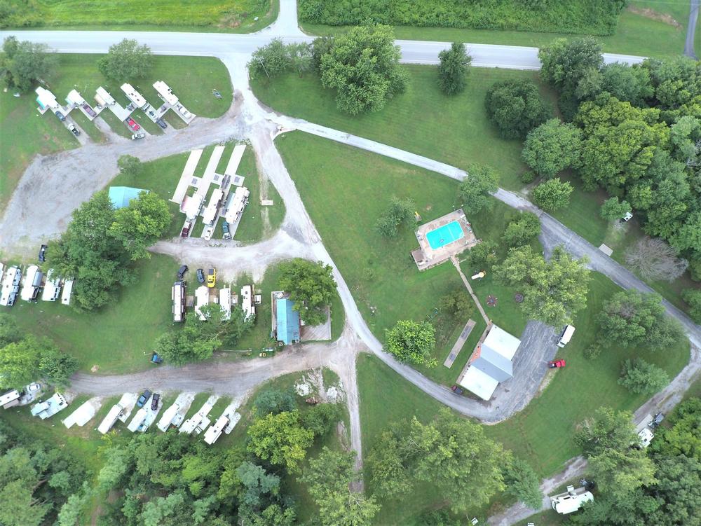 Aerial view of campground