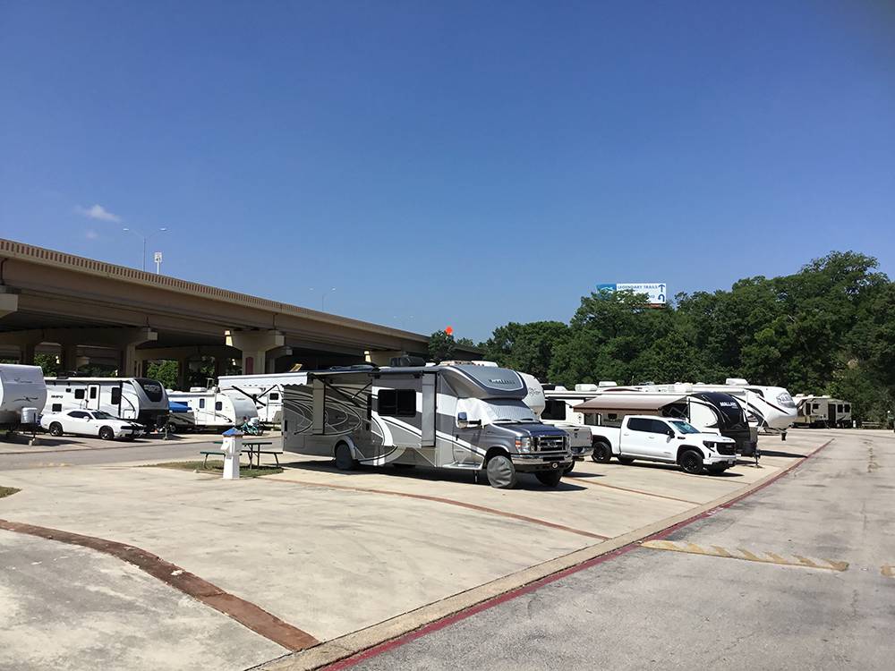 RVs parked in paved sites