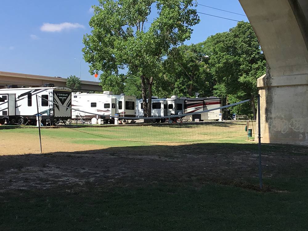 RVs parked in sites